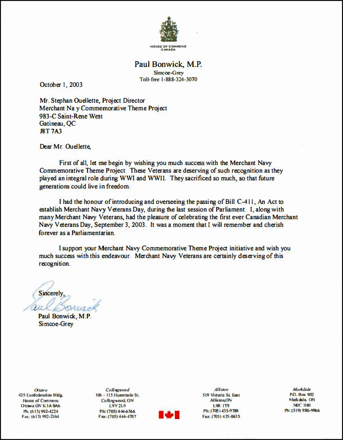 Letter of Support from Paul Bonwick